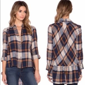 Anthropologie Free People Plaid Tunic